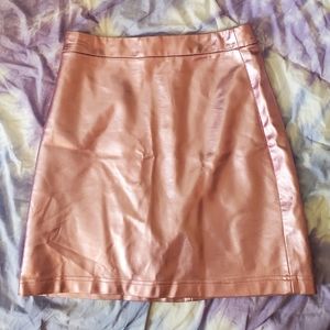 Rose Gold Faux Leather Skirt